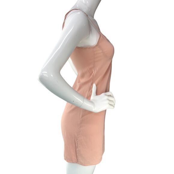 Fleur Du Mal Womens Size S Slip Dress Silk Short Double Scoop Adjustable Pink - Picture 9 of 15